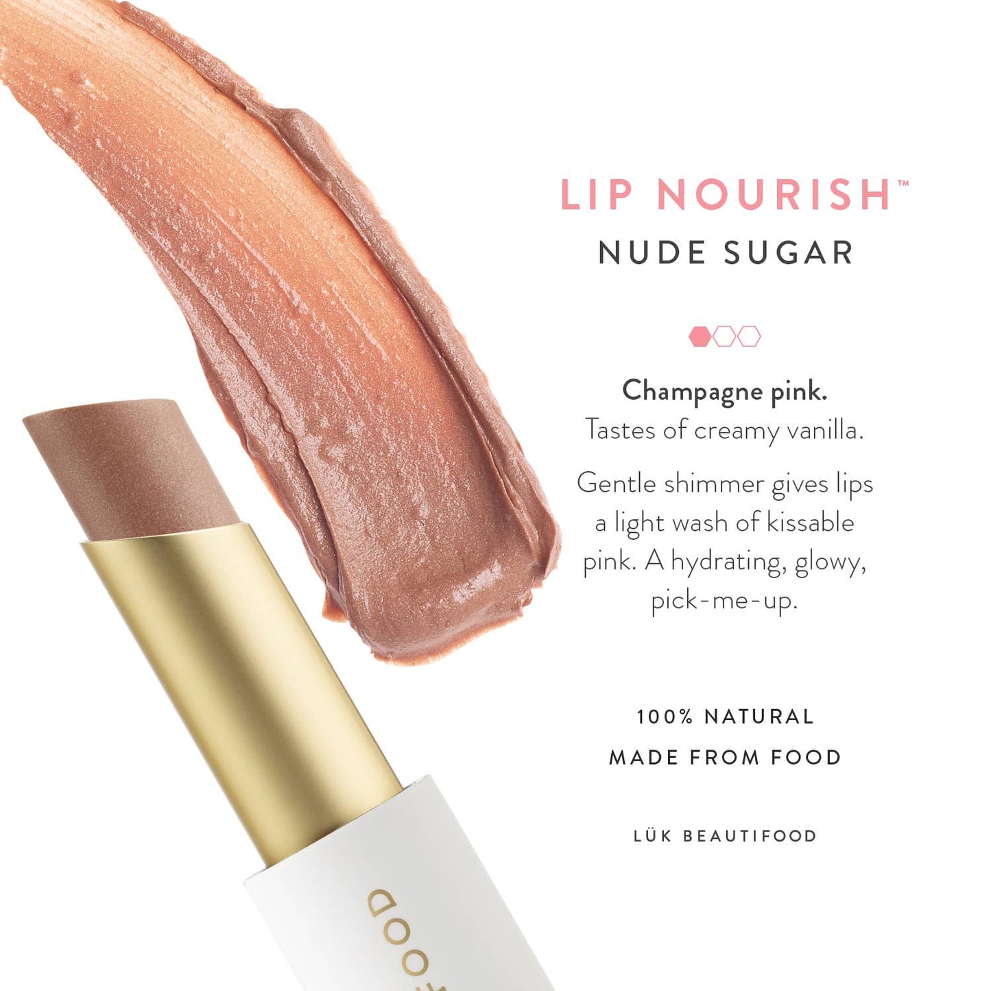 Nude Sugar LÜK BEAUTIFOOD Lip Nourish™ Sheer Lipstick