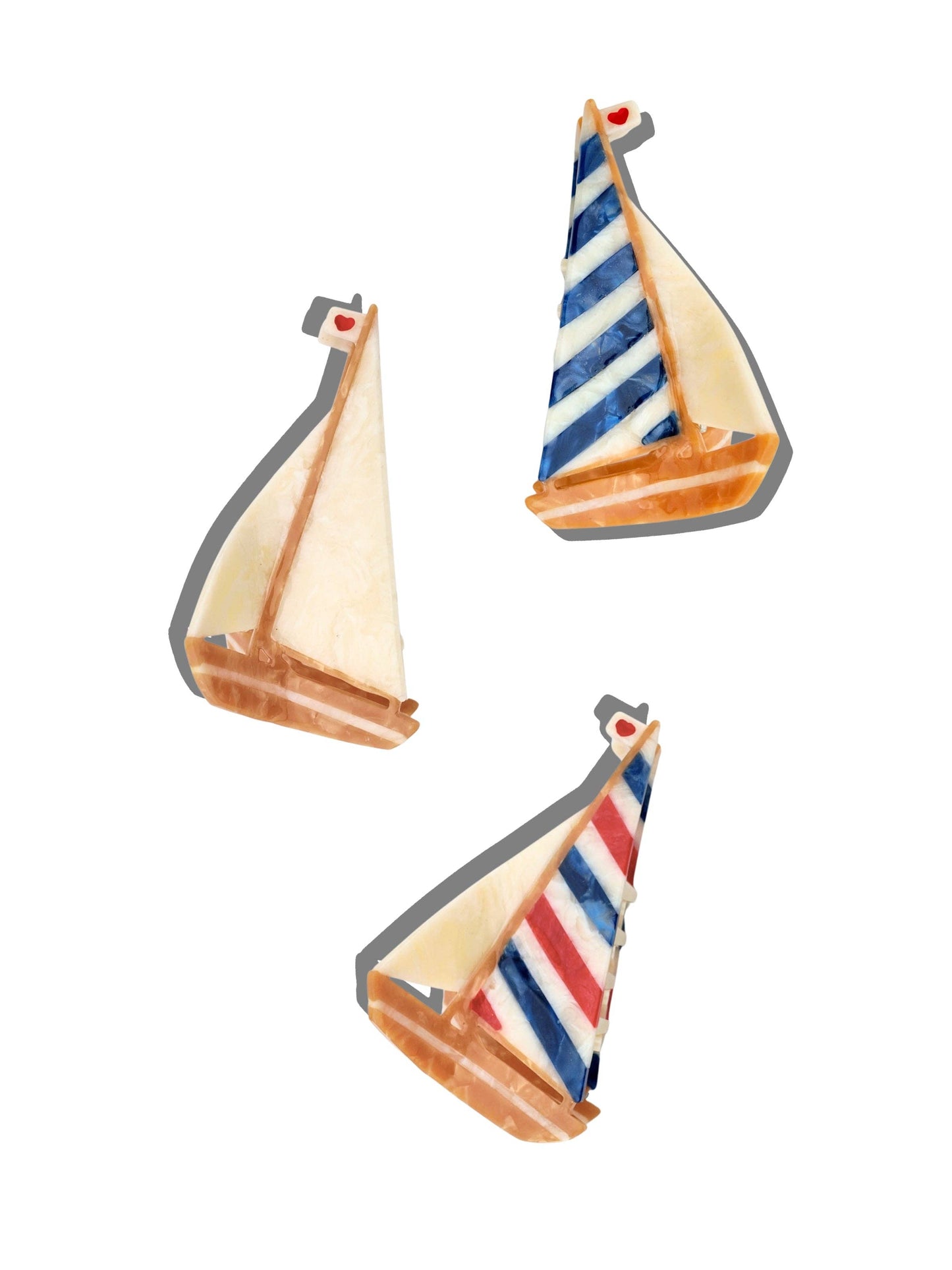 Sailboat - Solar Eclipse - Hand-painted Claw Hair Clip | Eco-Friendly