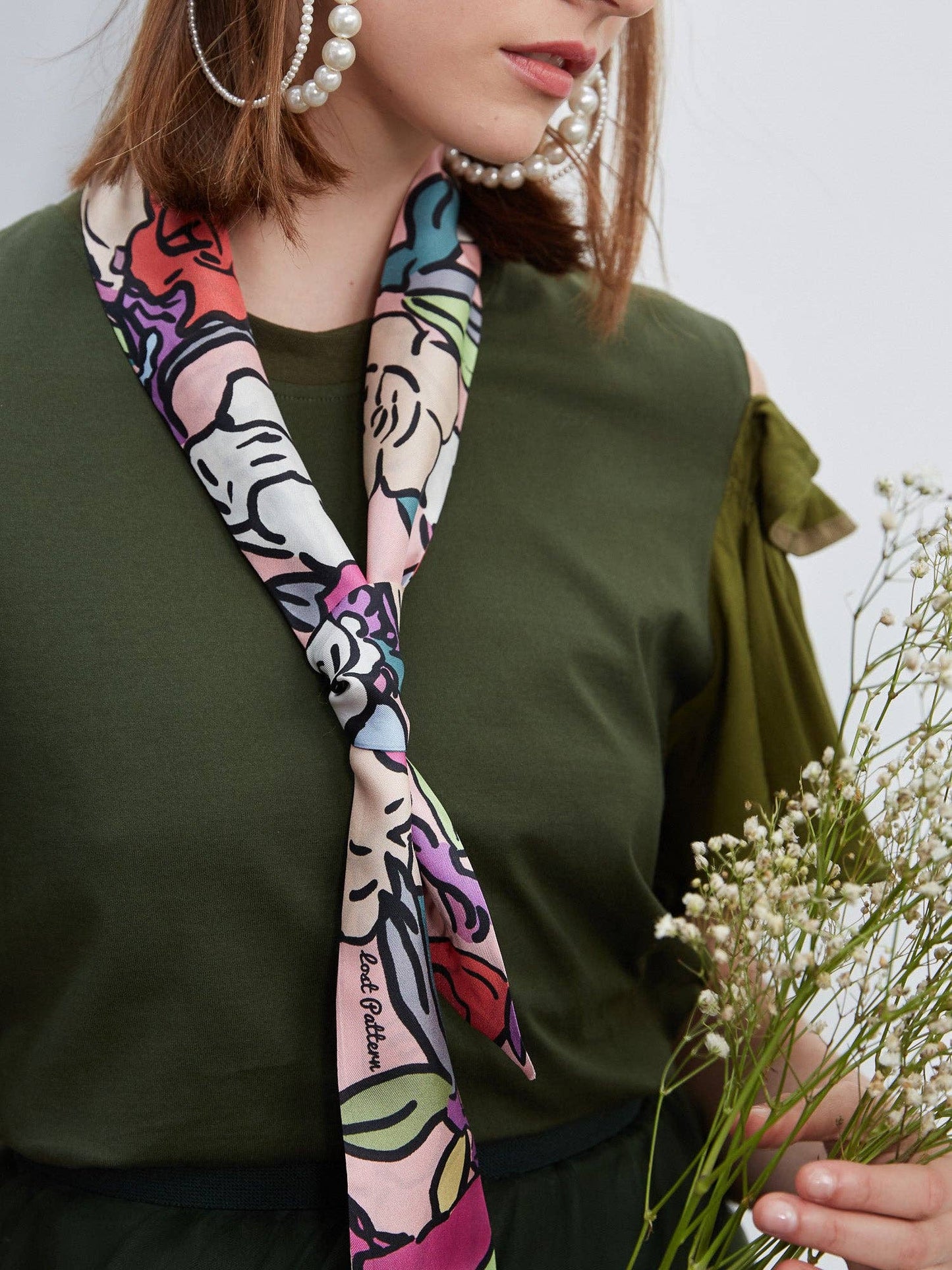 Azalea Silk Skinny Scarf - Lost Pattern NYC