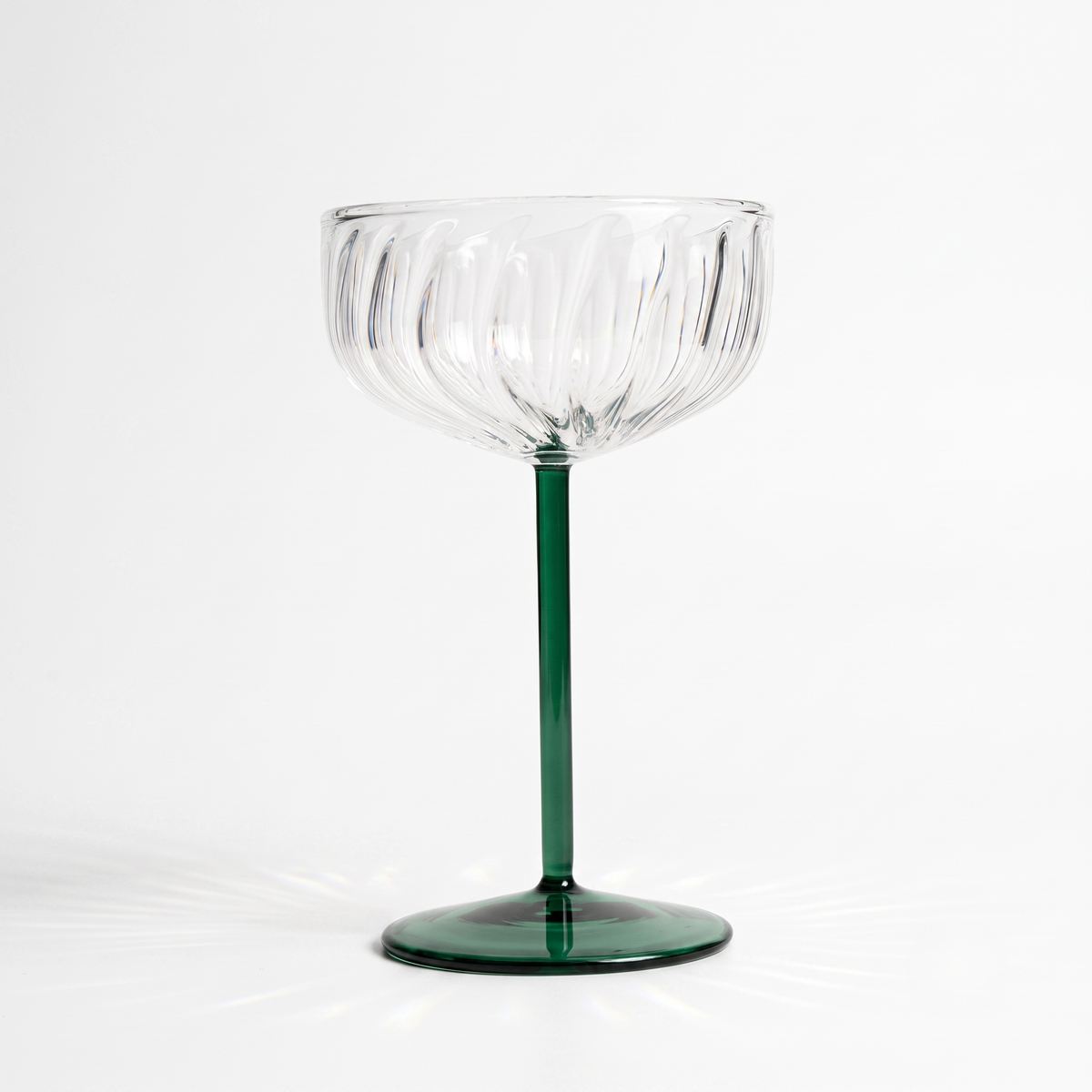 Swirl Cocktail Glass | Clear and Green Stemmed | 150ml - Casa Amarosa