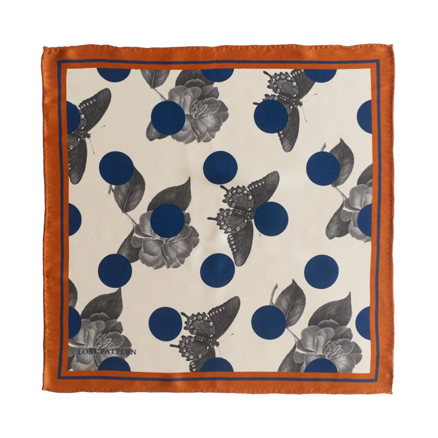 Noir Floral Silk Pocket Square - Lost Pattern NYC