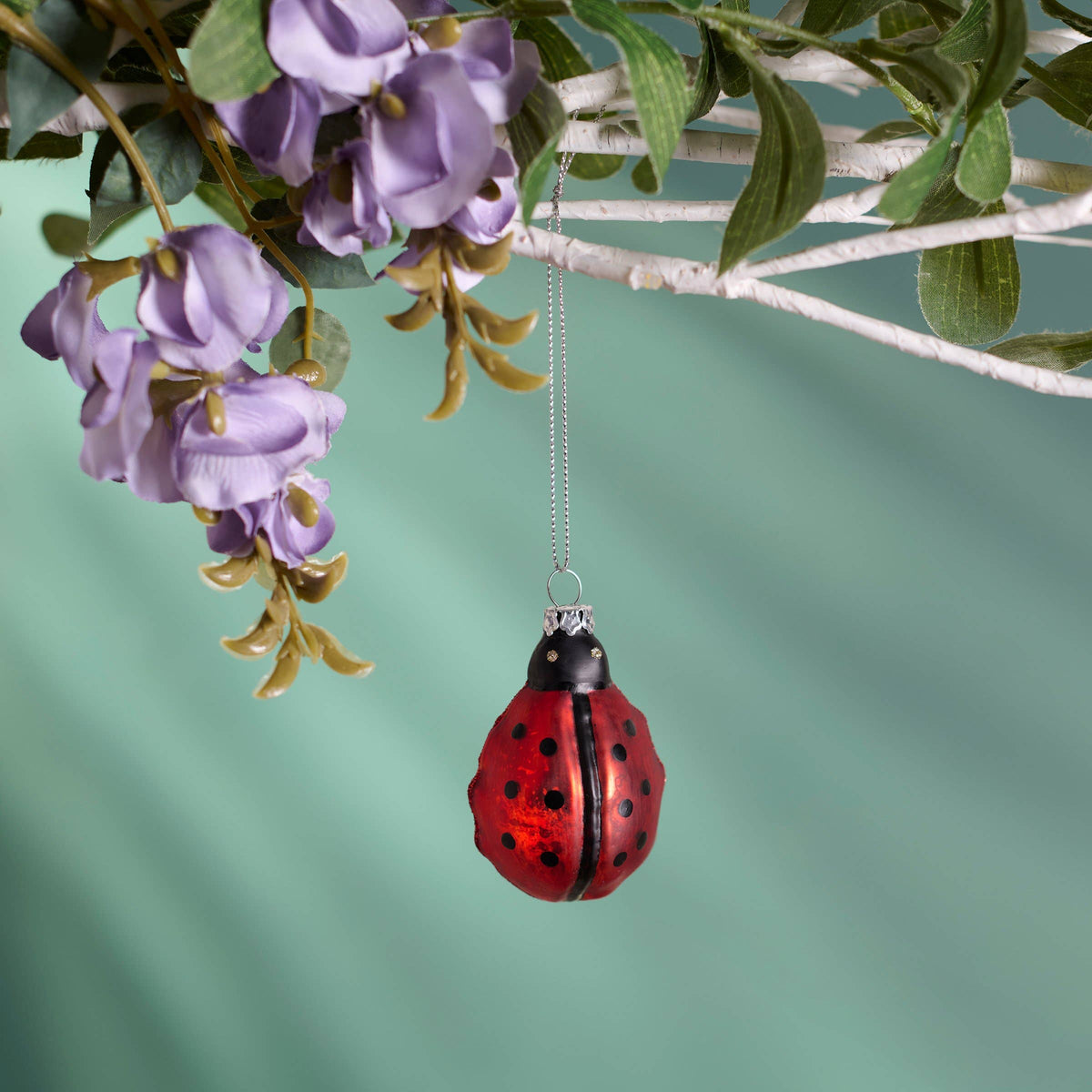 Ladybug Glass Ornament - Primitives by Kathy