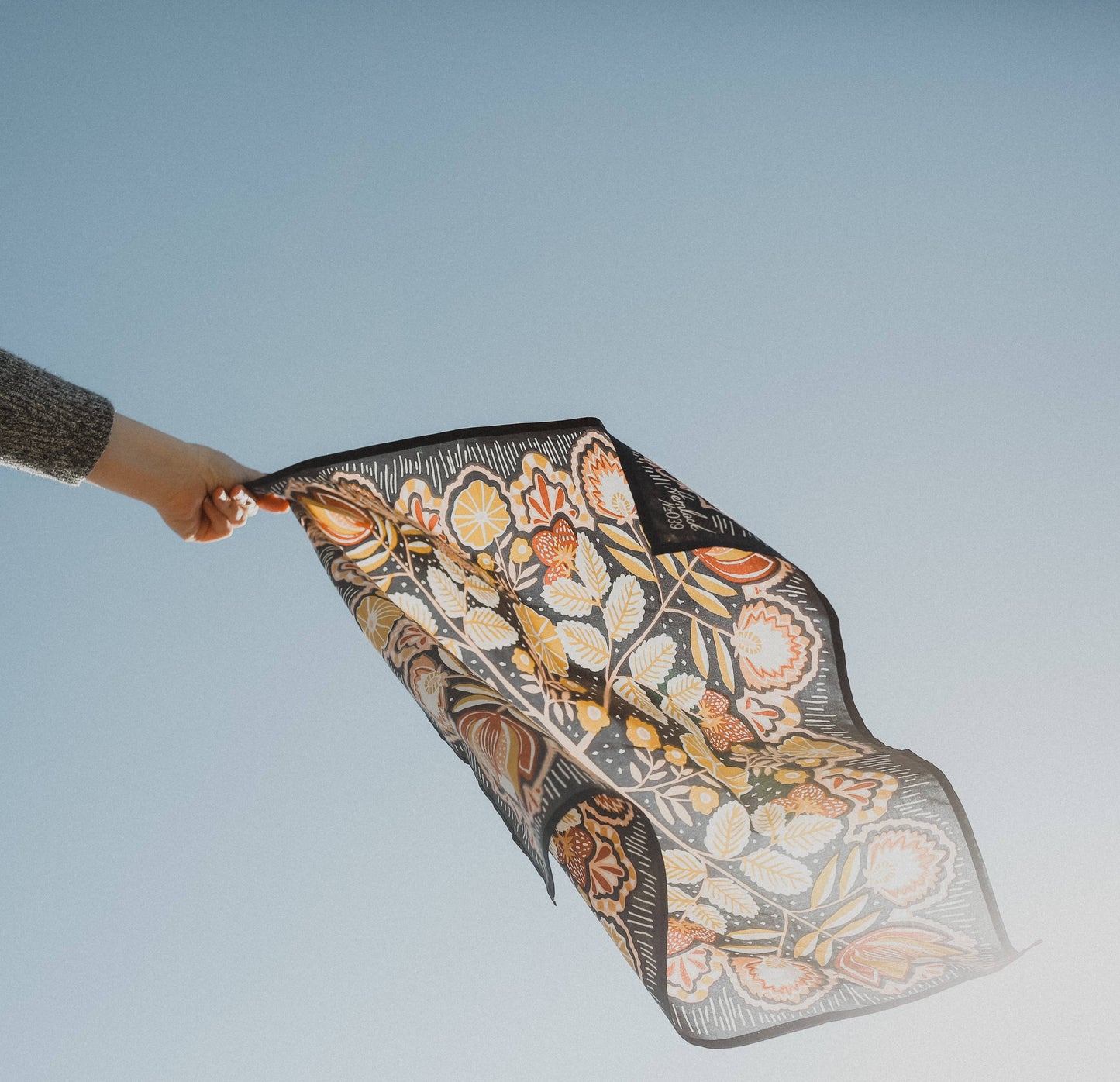 Navy and brown handkerchief