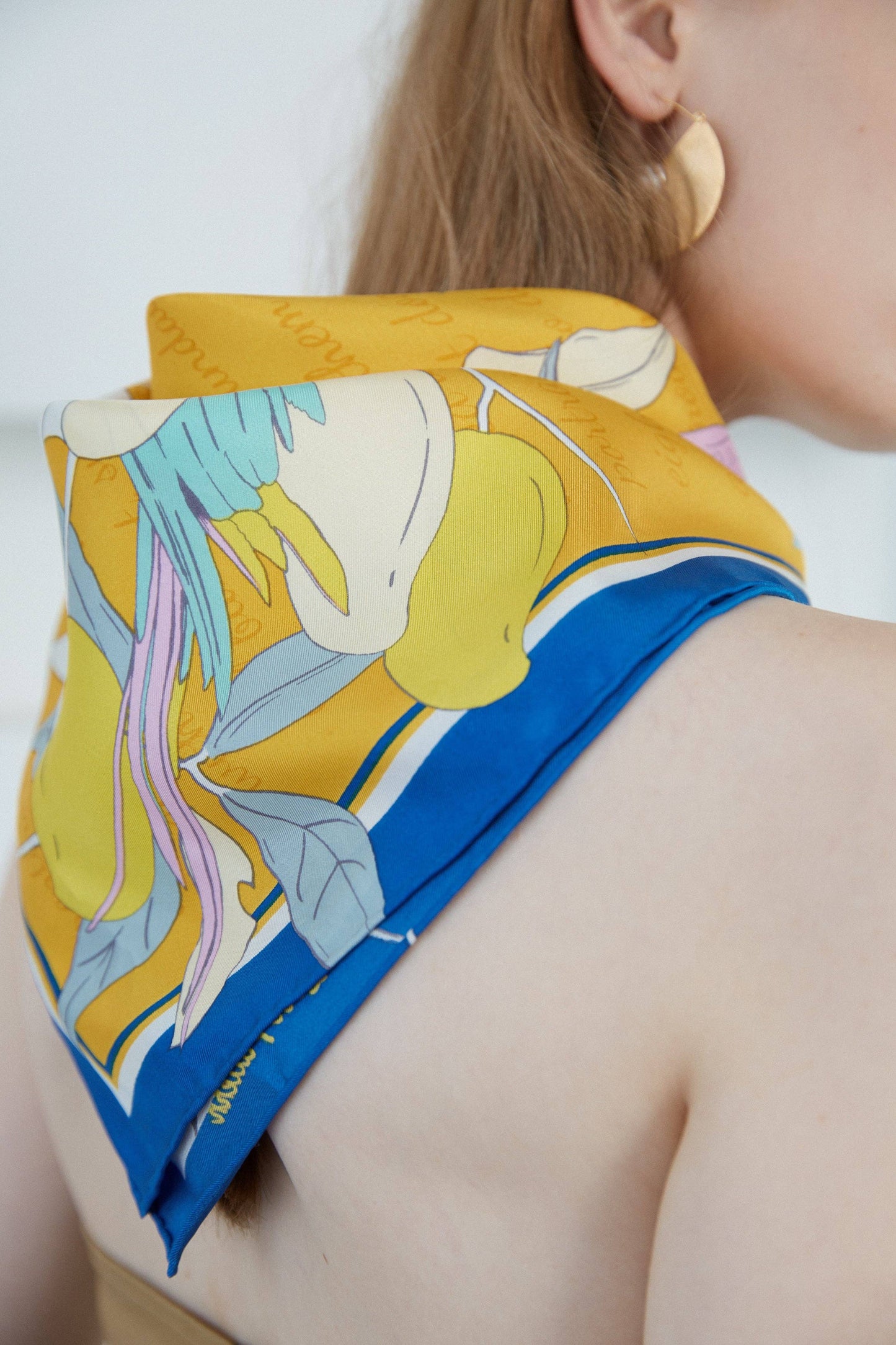 Yellow El Amor Silk Bandana - Lost Pattern NYC