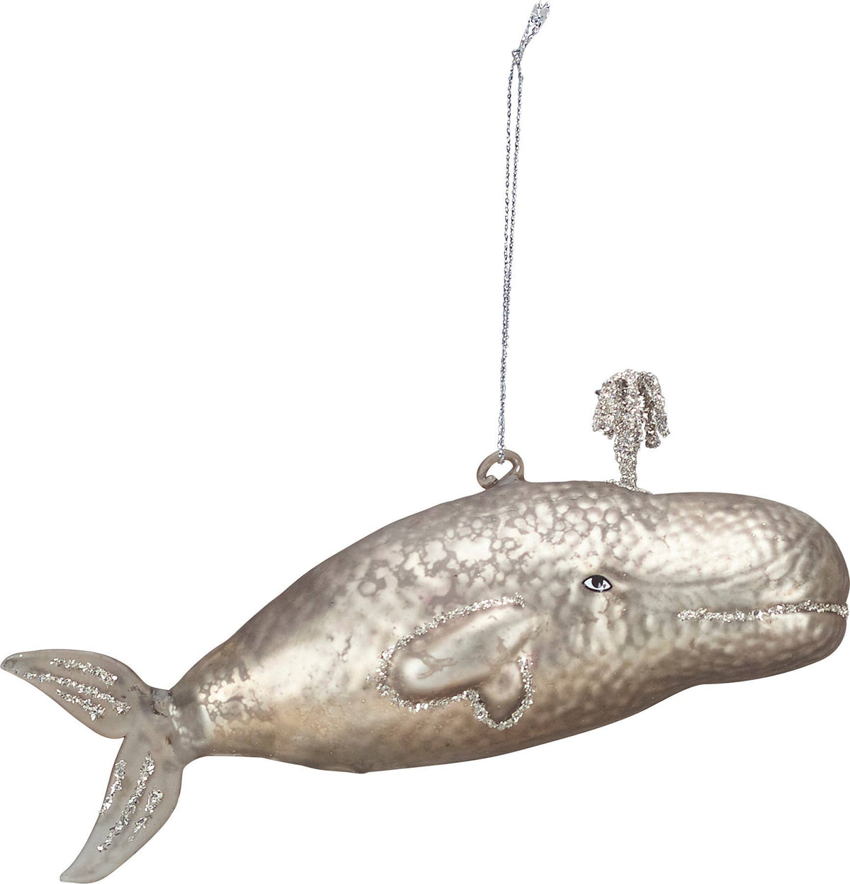 Gray Whale Glass Ornament - Primitives by Kathy