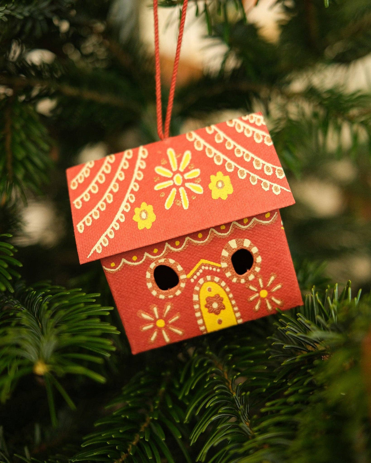 Gingerbread House Screen-Printed Board Decoration - East End Press