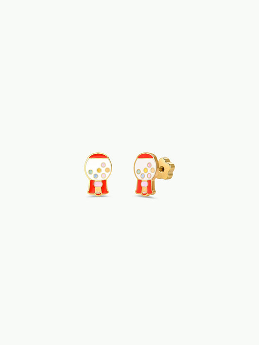 Gumball Enamel Flat Back Kids Earrings - JaxKelly