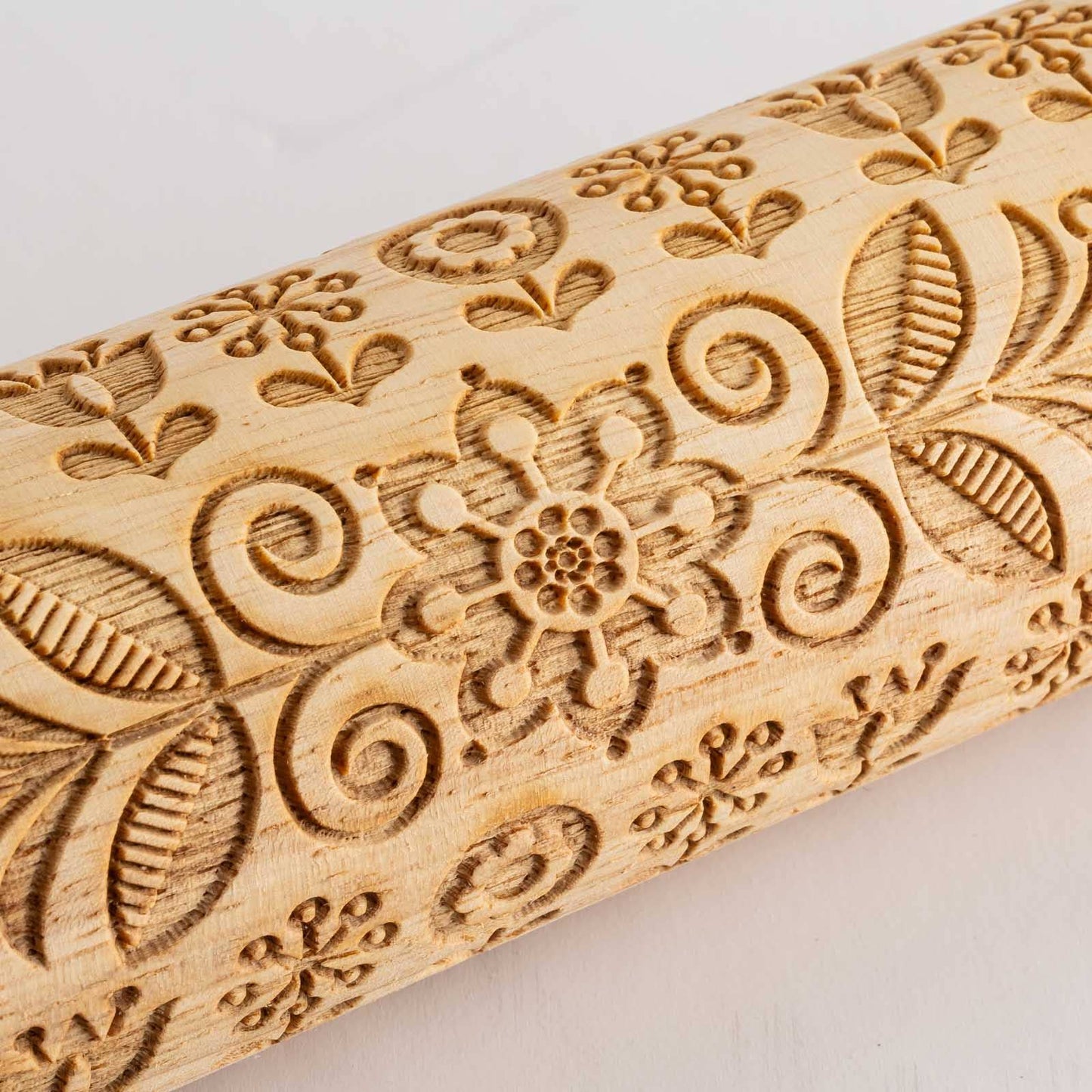 15.25" floral Embossed Rolling Pin