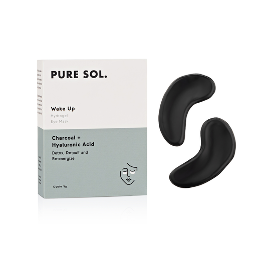 Wake Up Charcoal + Hyaluronic Acid Under Eye Mask 12 pk - PURE SOL.
