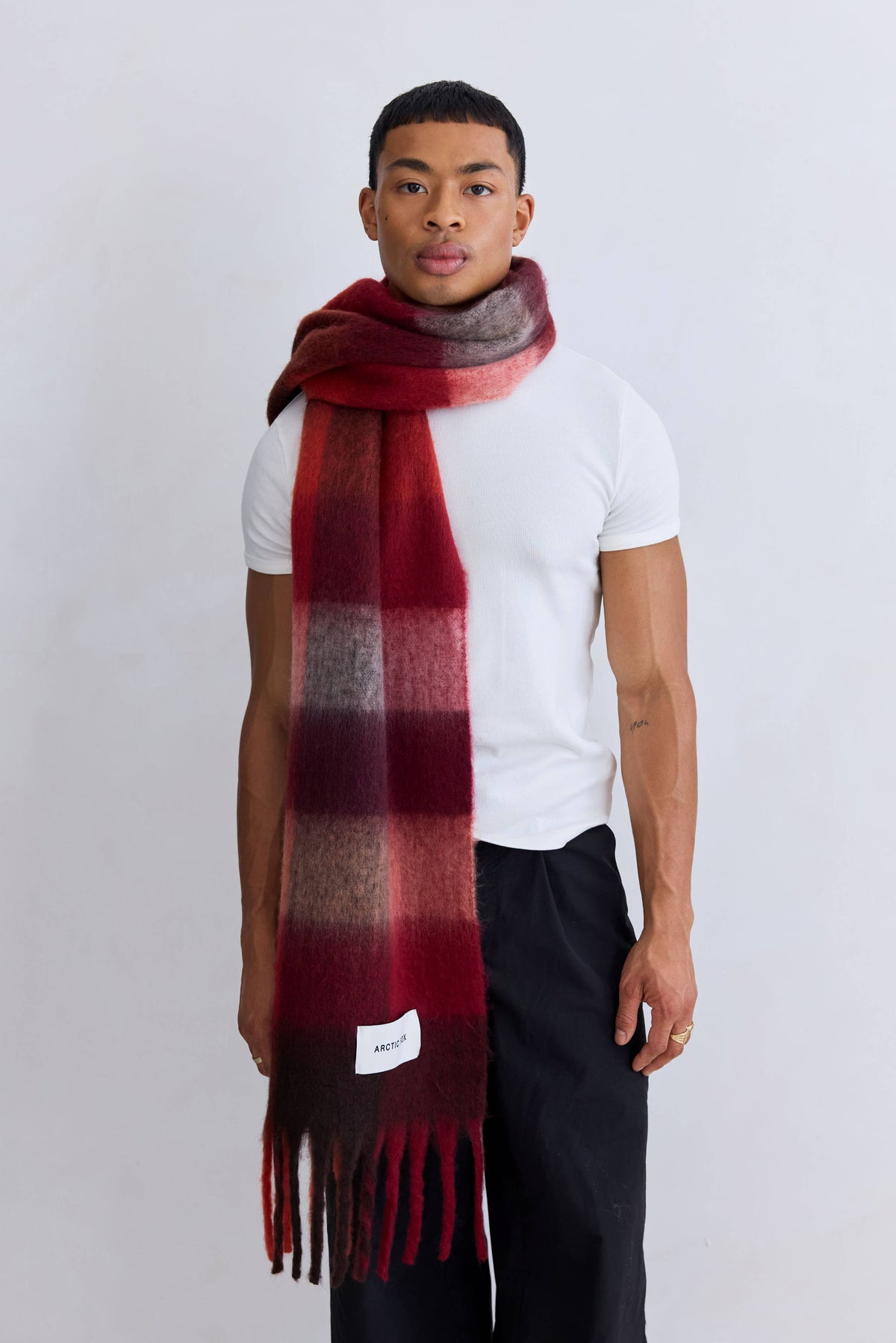 Burgundy check Reykjavik Scarf - Arctic Fox & Co. - North America - The Reykjavik Scarf - 100% Recycled - FW26