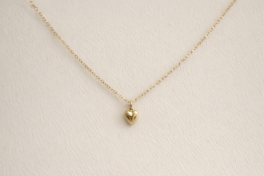 Lou Puff Heart Necklace | Gold Fill - Sheena Marshall Jewelry