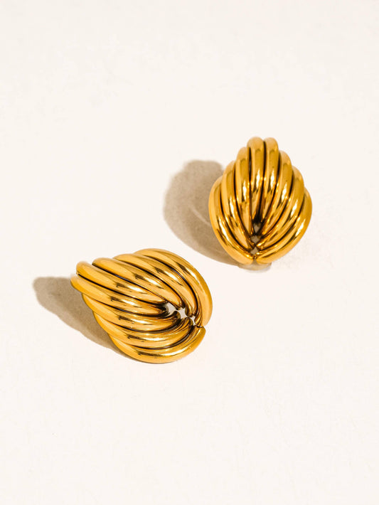 Lysandra 18K Gold Non-Tarnish Layered Teardrop Earrings