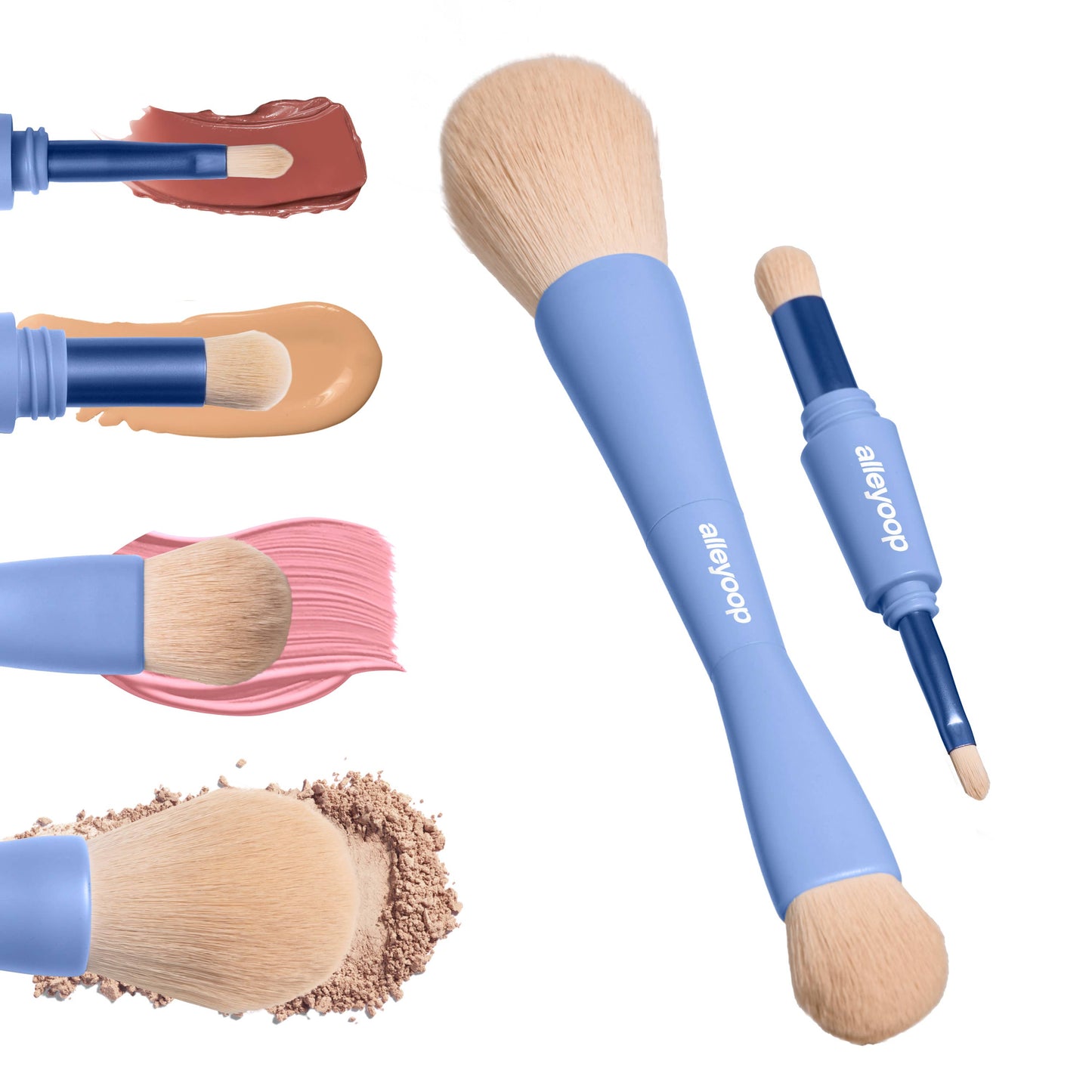 Alleyoop Makeup | Clean Beauty 4-in-1 Makeup Brushes | Beauty Tools | Brush