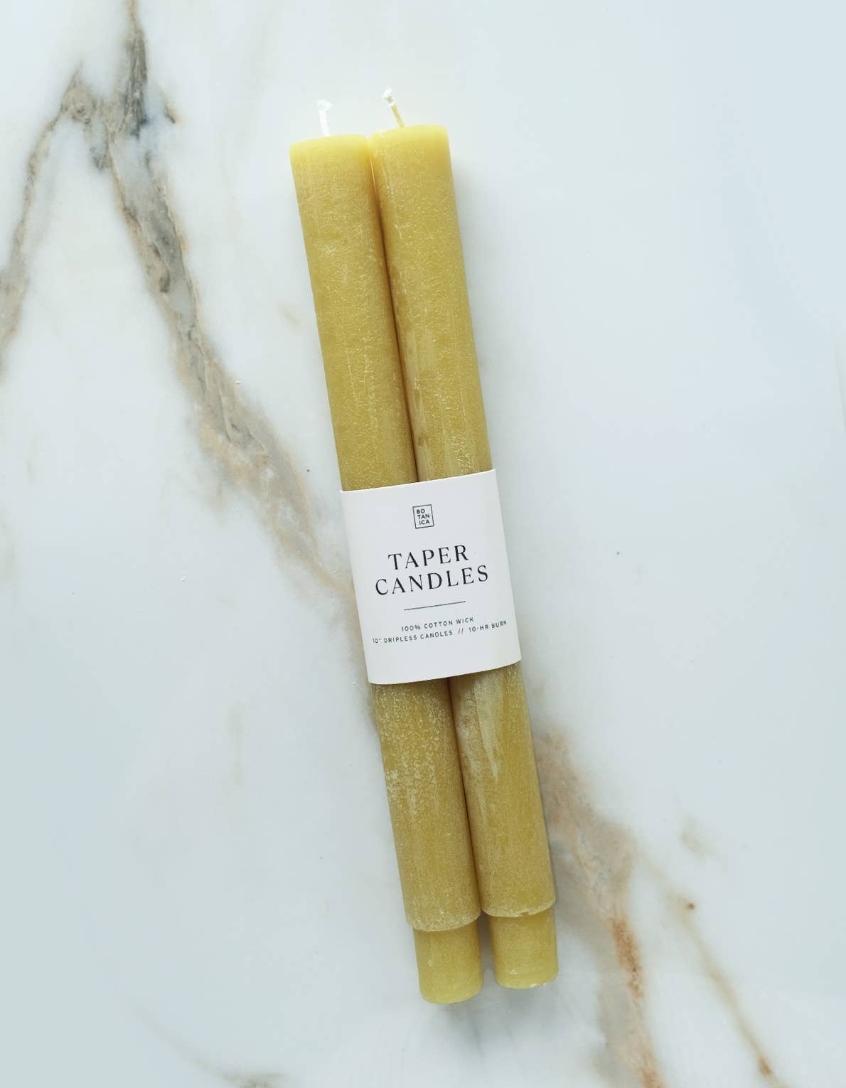 Olive Taper Candle Pair