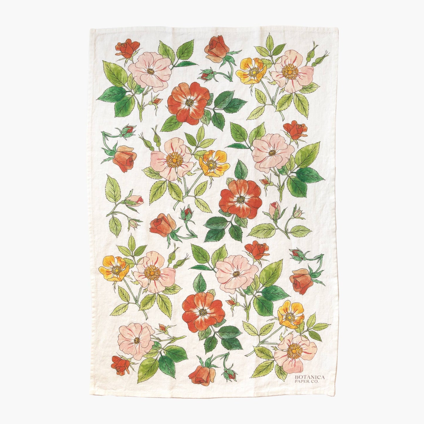 WILD ROSES | 100% LINEN TEA TOWEL - Botanica Paper Co.