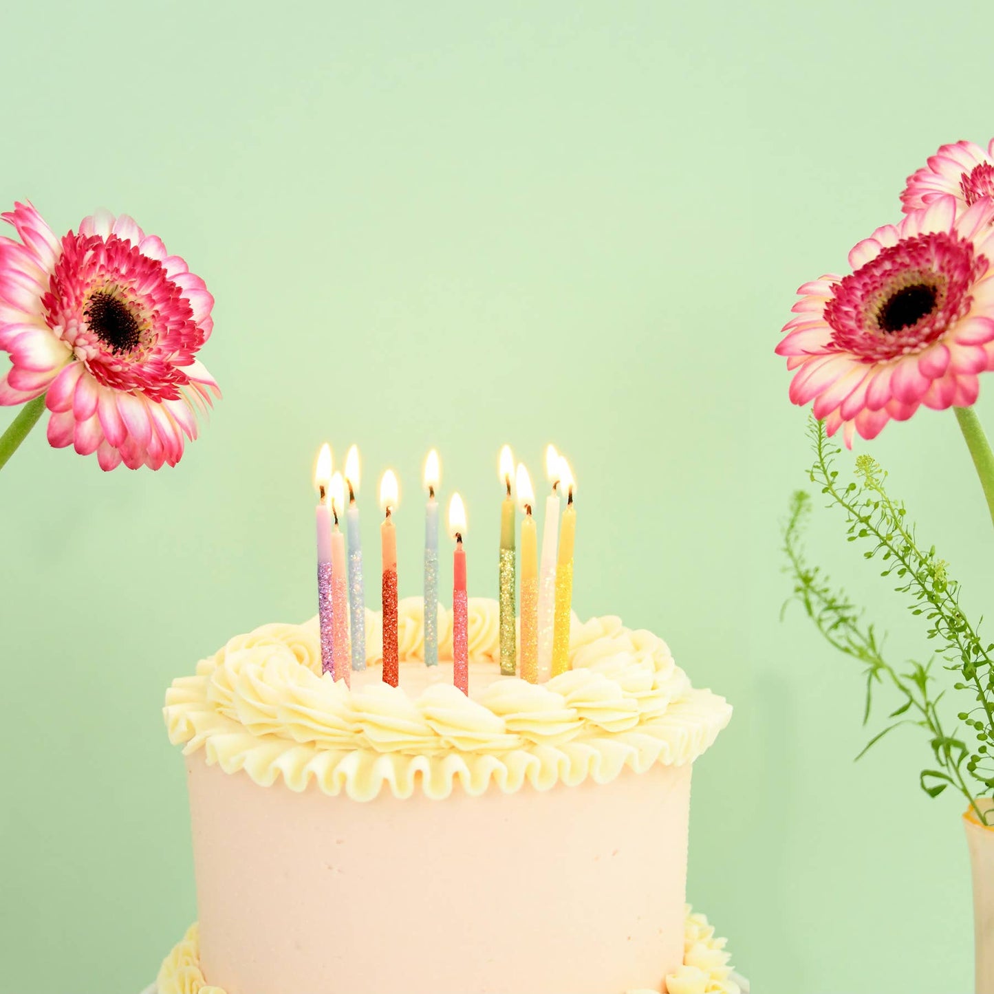 Glitter Wish 3" Beeswax Candles - Rainbow - Set of 10