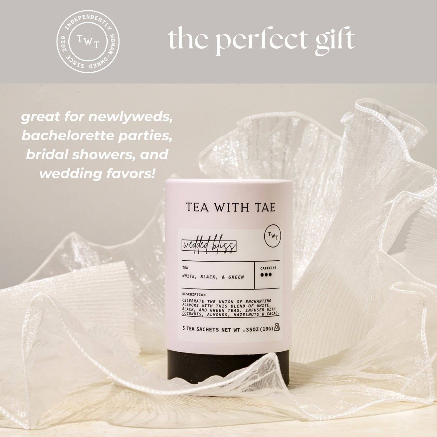 Wedded Bliss Mini Tube Gift (5 tea bags) (for Weddings)