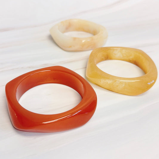 Sculpted Square Resin Bangle