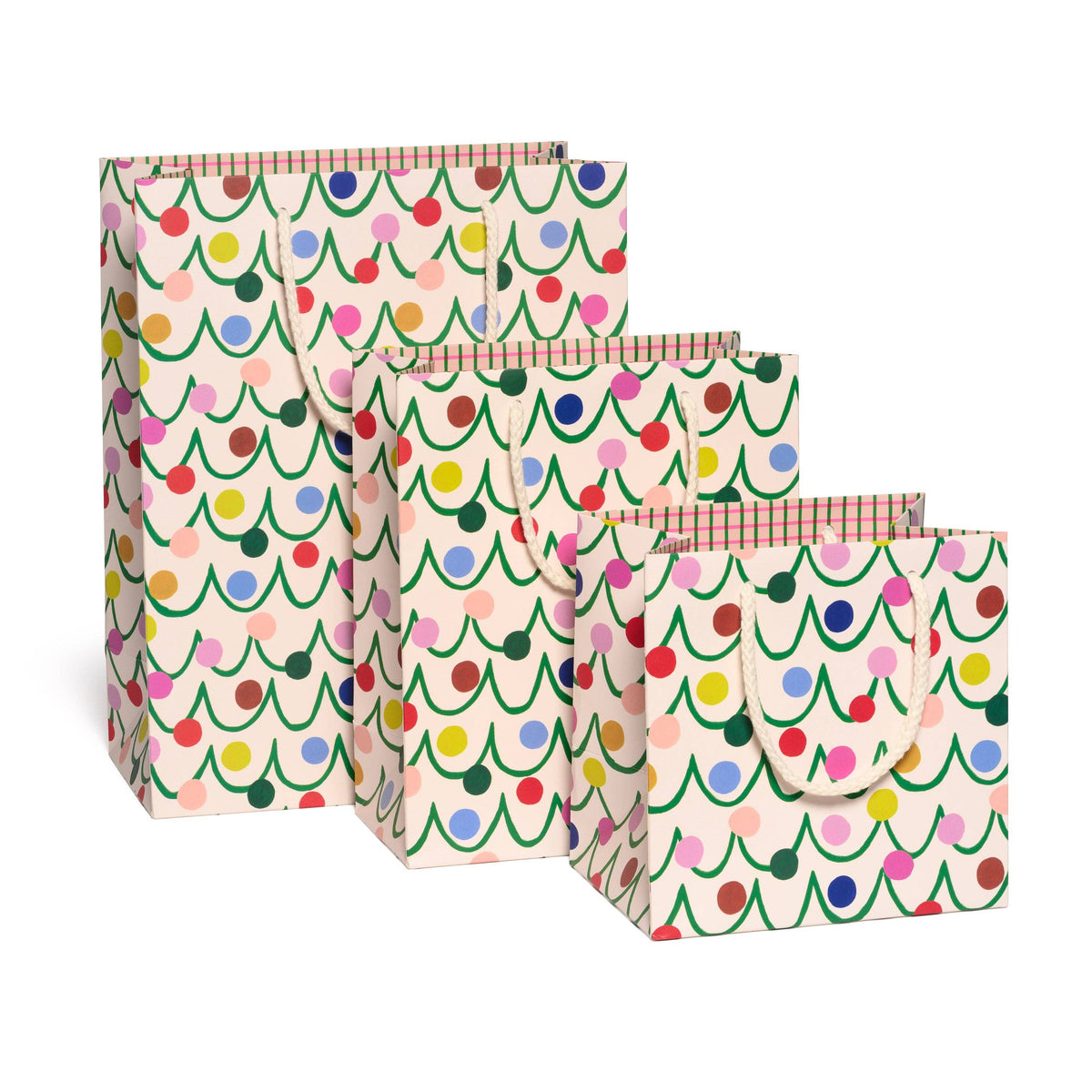 Festive Globes Gift Bags - Red Cap Cards