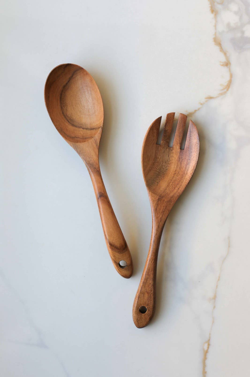 Wood Salad Spoon and Fork