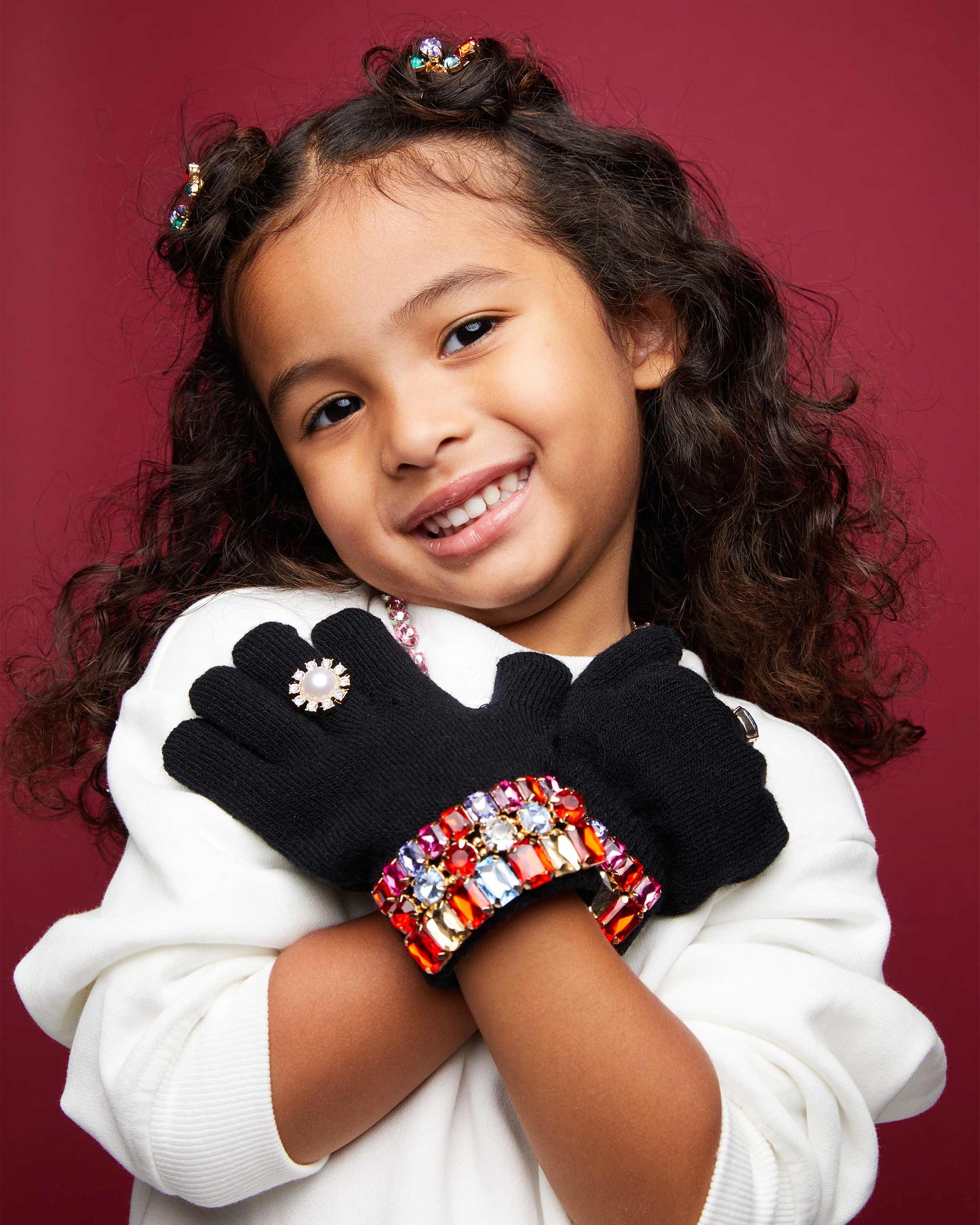 Black Jeweled Gloves - Super Smalls