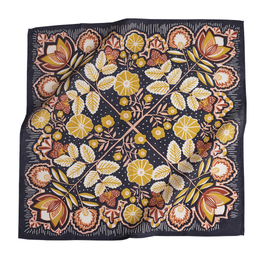 Navy and brown handkerchief