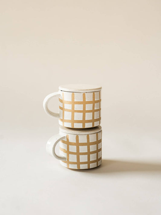 Grid Mug with Lid