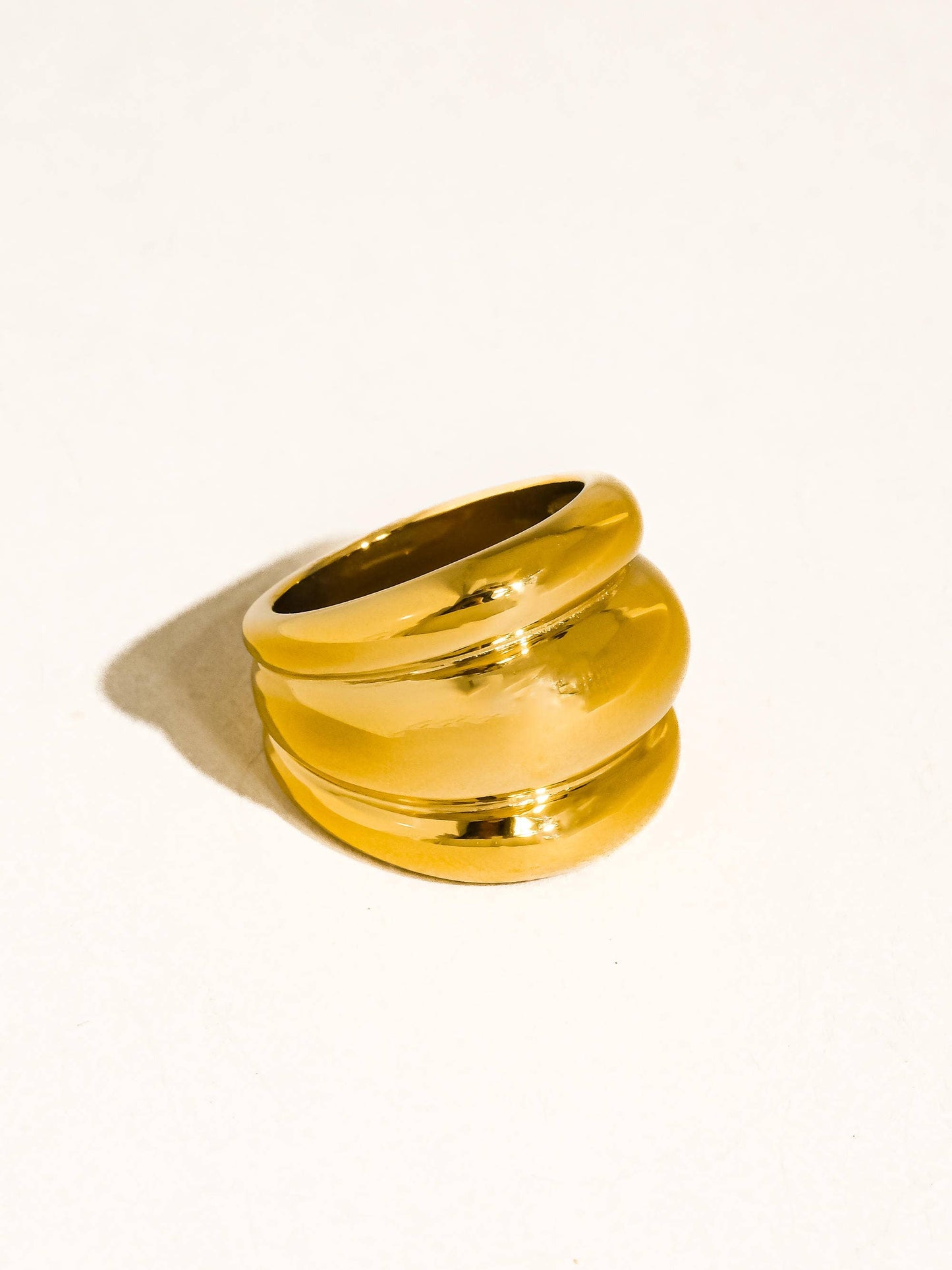 Daelen 18K Gold Non-Tarnish Dome Statement Ring