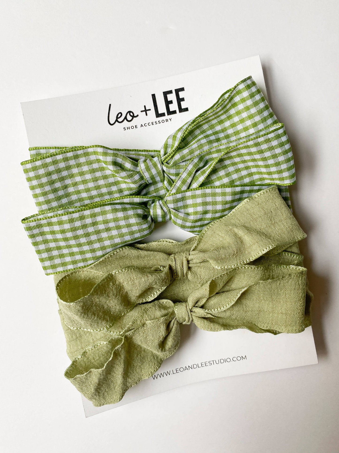 Gingham Shoe Lace Sets– Ribbon Bow Shoe Accessories