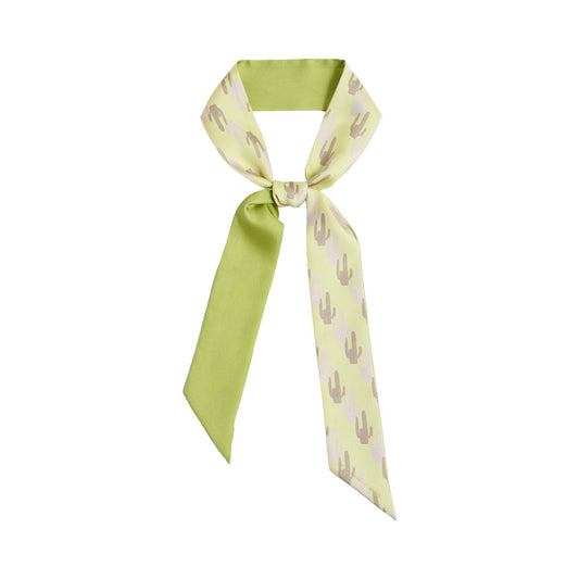 Lost Pattern x NYBG "Oasis Charms" Silk Skinny Scarf - Green - Lost Pattern NYC