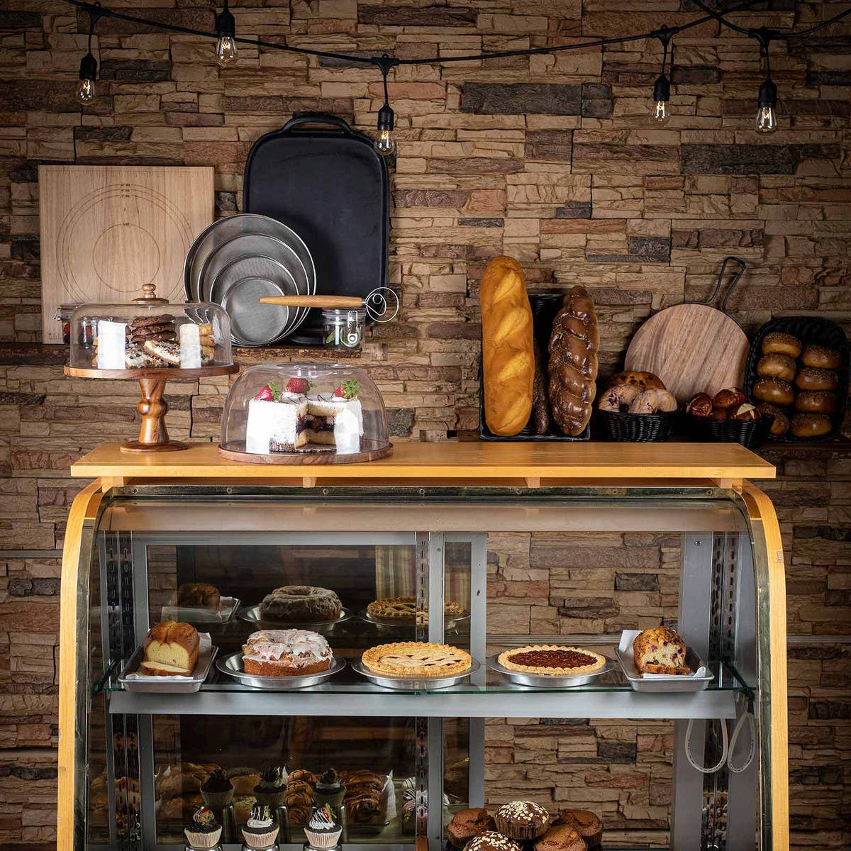 Acacia Cake Stand - tall