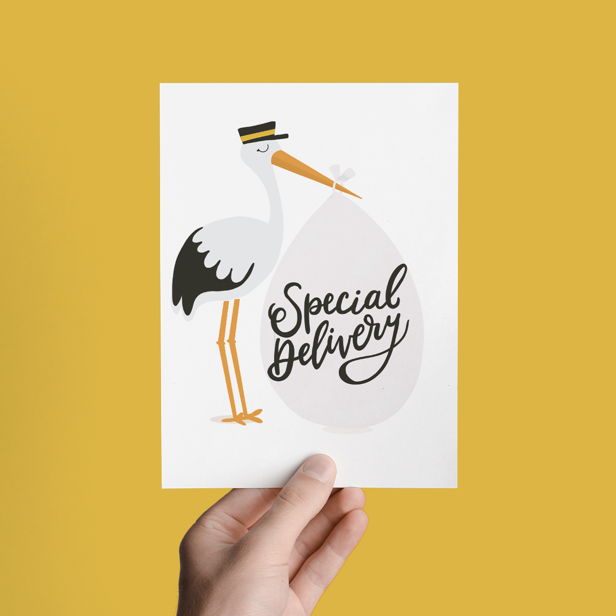 Stork Baby Newborn Congrats Greeting Card