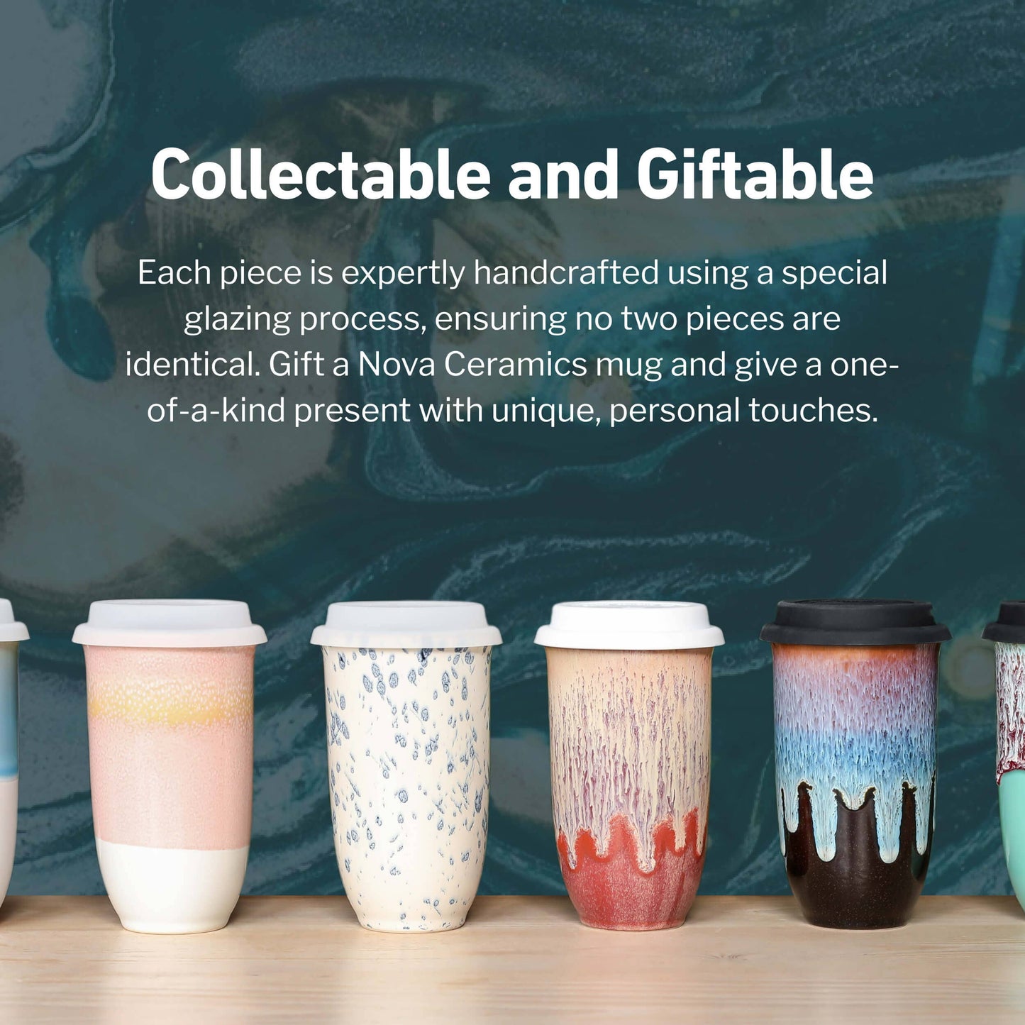 Nova Ceramics Travel Mugs - Dune 16oz Ceramic Travel Mug – (Includes Lid & Band)
