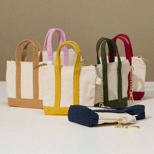 Mini Canvas Tote Bag / Bag Charm