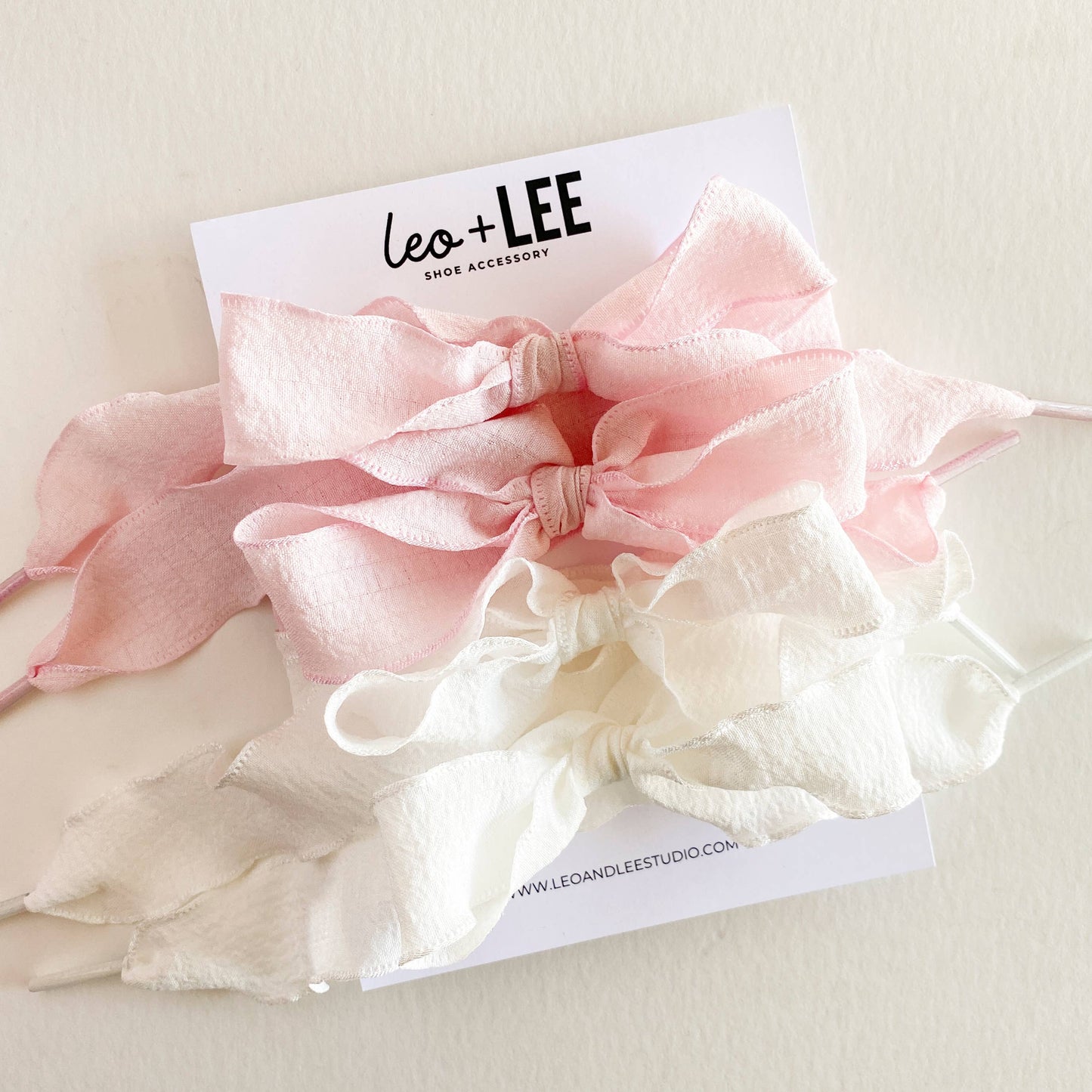 Gingham Shoe Lace Sets– Ribbon Bow Shoe Accessories