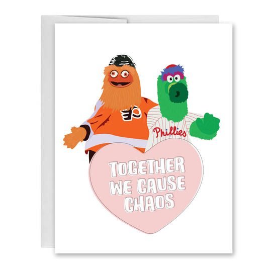 Together, We Cause Chaos Philly Love Valentines Day Card