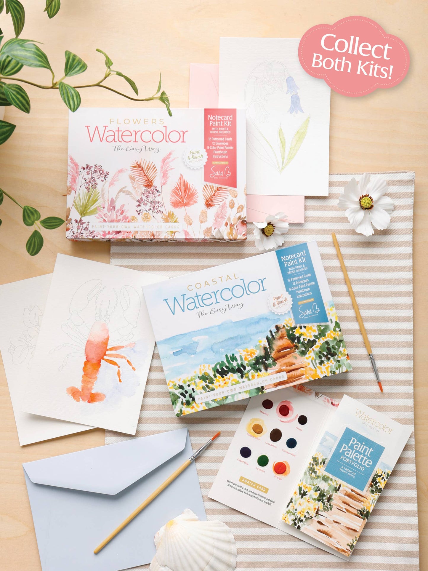 Schiffer Publishing - Watercolor the Easy Way Paint-Your-Own Cards - Coastal