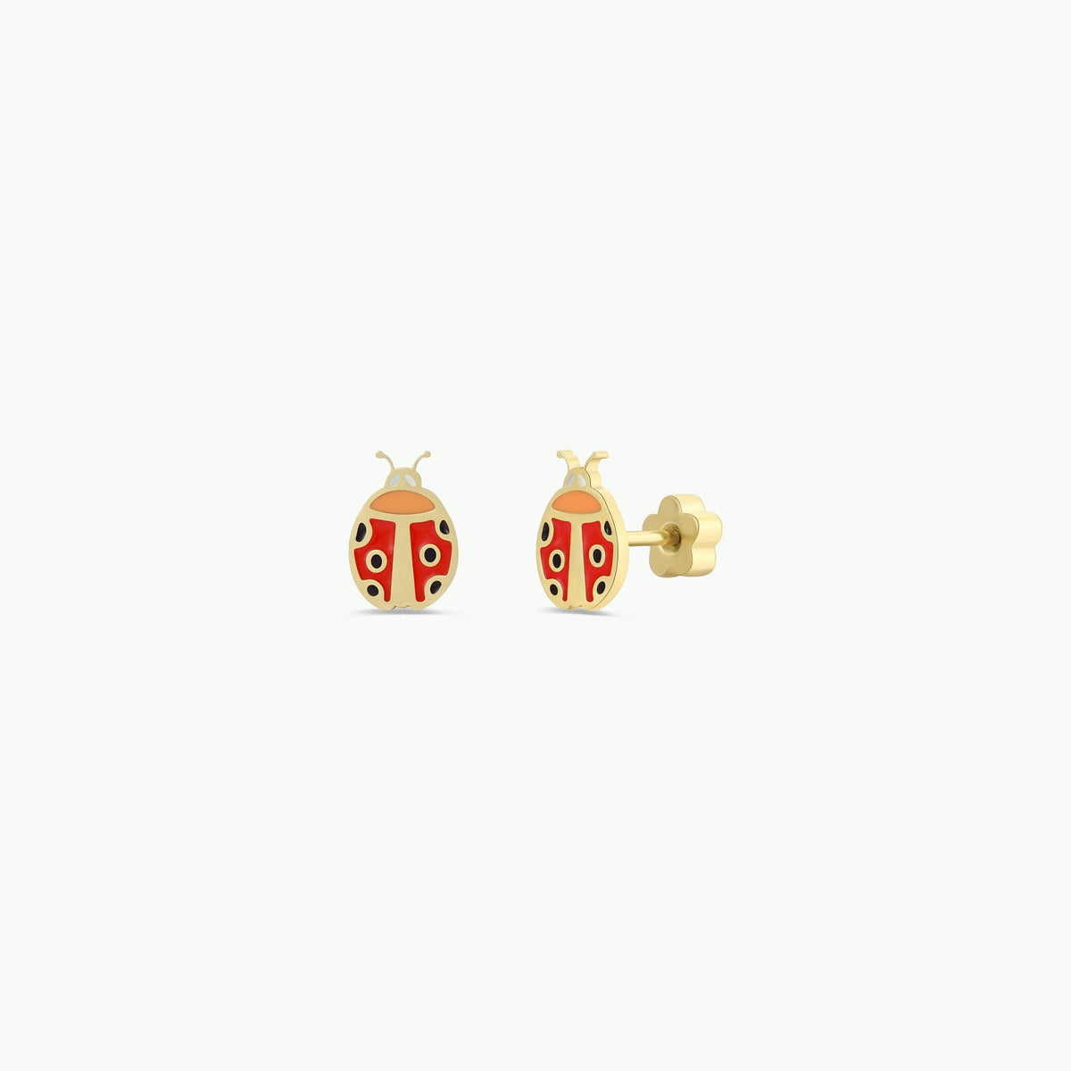 Ladybug Enamel Flat Back Kids Earrings - JaxKelly