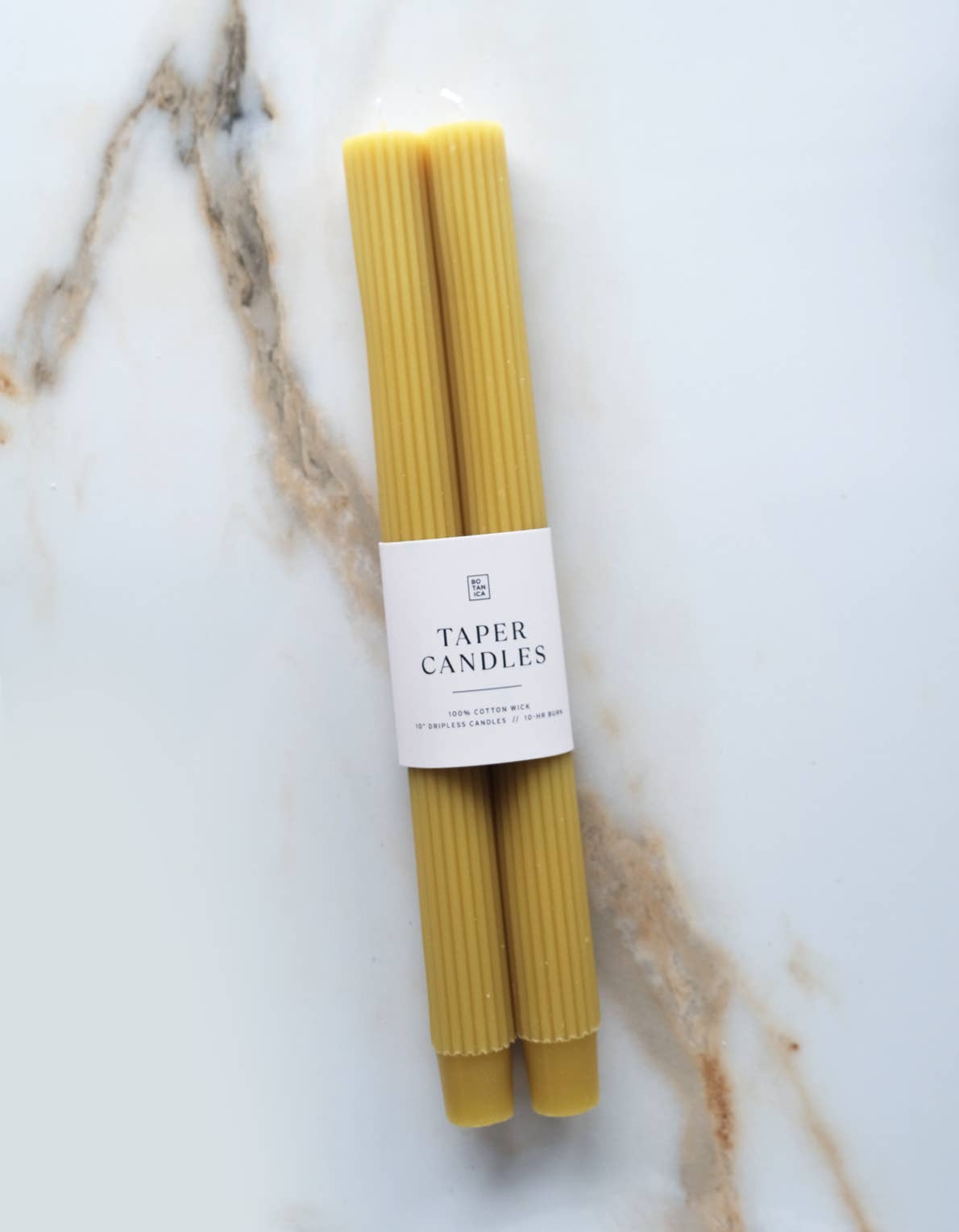 Olive Taper Candle Pair