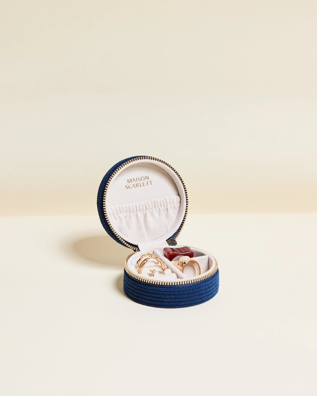 Yvonne Corduroy Travel Jewelry Box - Maison Scarlett