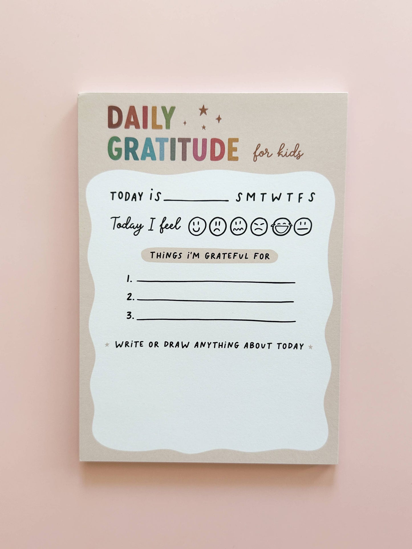 Daily Gratitude For Kids Notepad