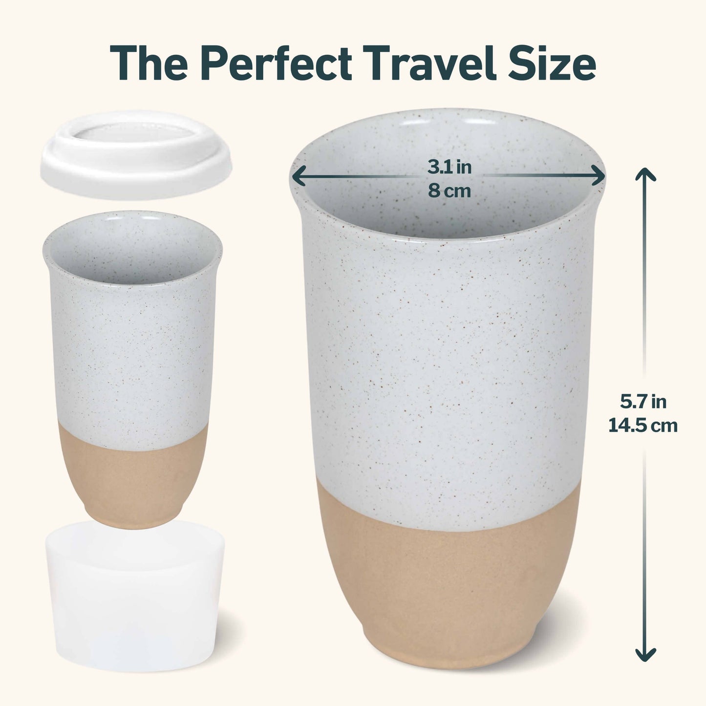 Nova Ceramics Travel Mugs - Dune 16oz Ceramic Travel Mug – (Includes Lid & Band)