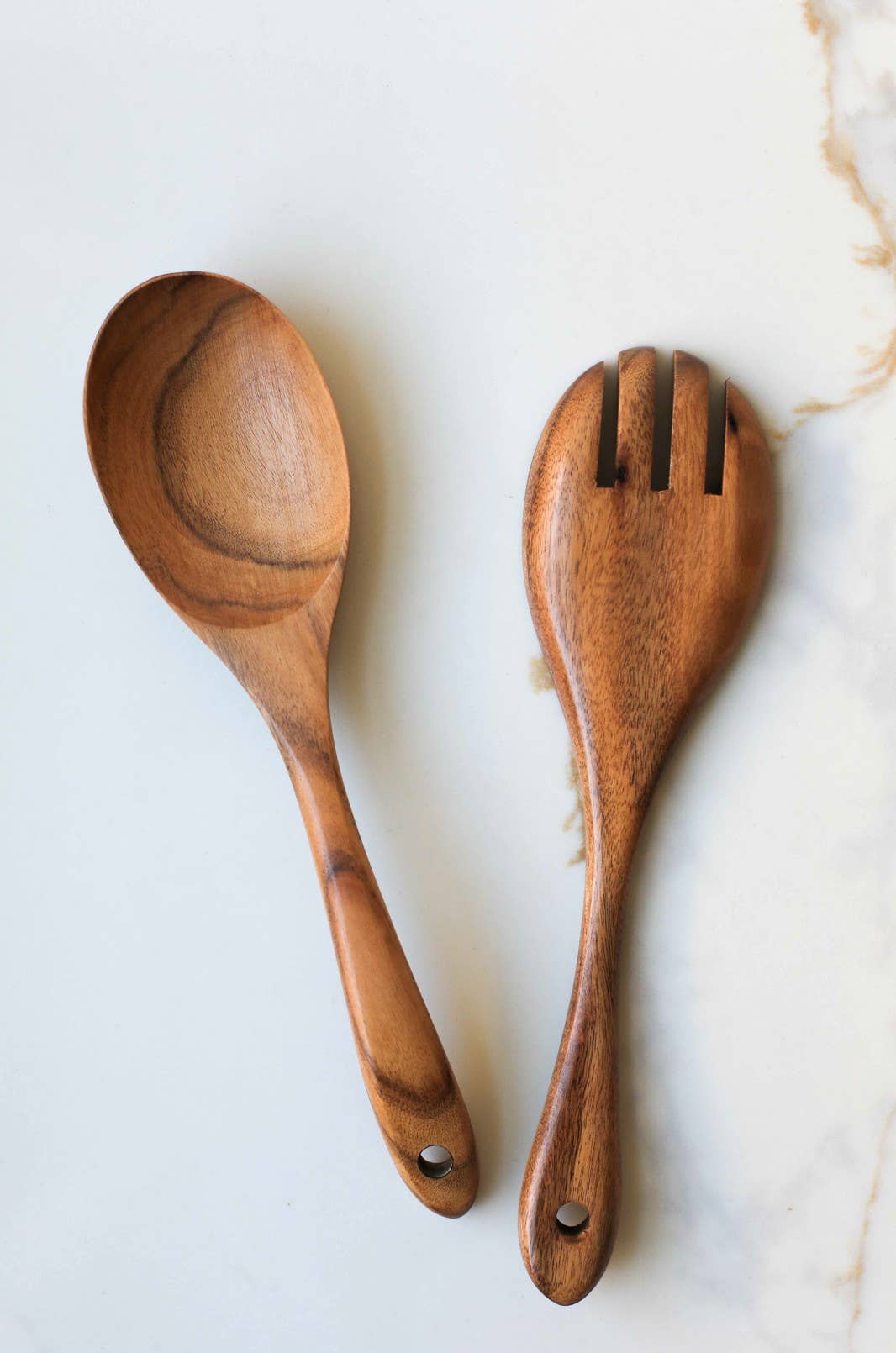 Wood Salad Spoon and Fork