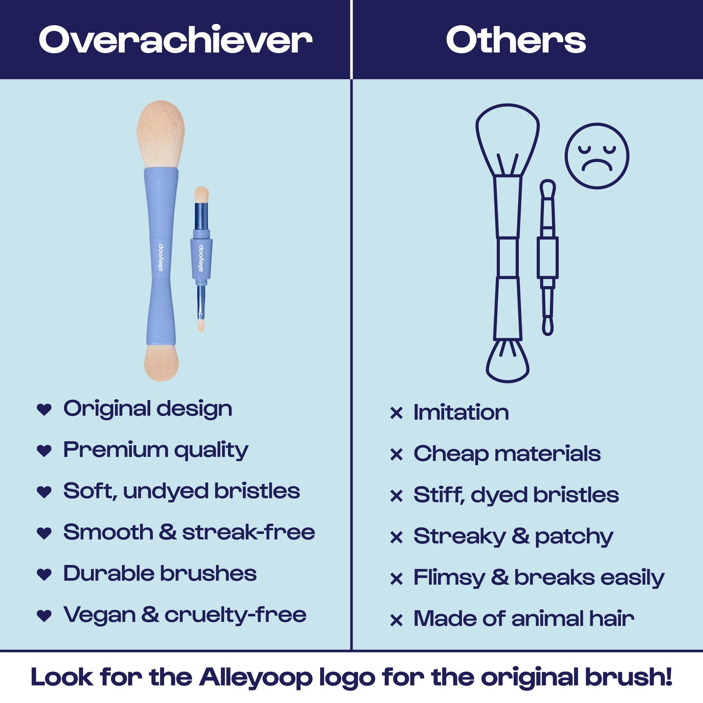 Alleyoop Makeup | Clean Beauty 4-in-1 Makeup Brushes | Beauty Tools | Brush