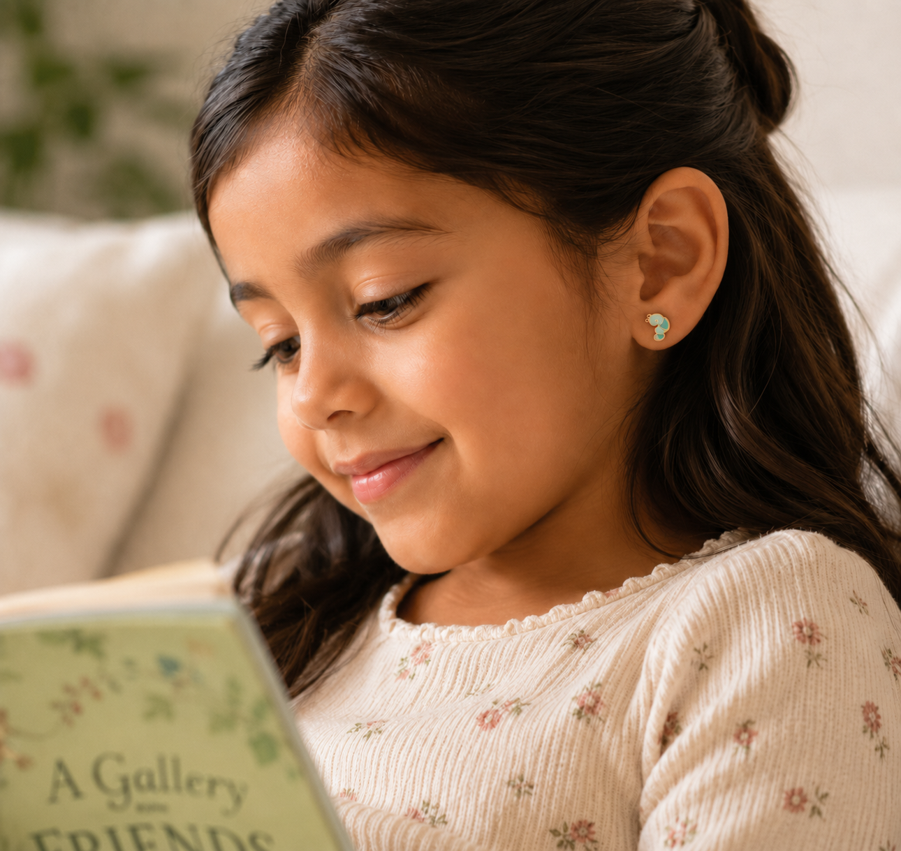 Bookworm Enamel Flat Back Kids Earrings - JaxKelly