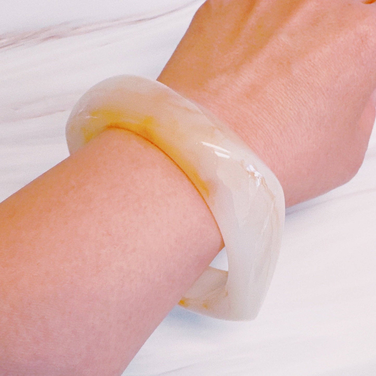 Sculpted Square Resin Bangle