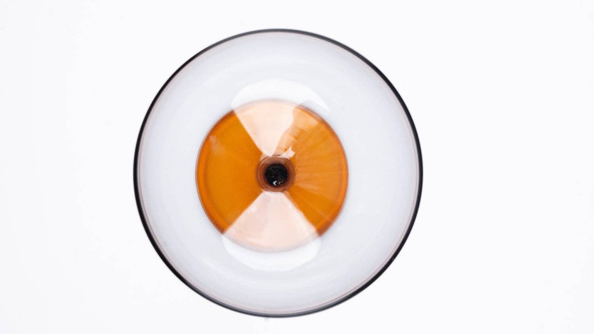 Amber Stemmed Cocktail Glass | Handcrafted Coupe | 6.3 Inch - Casa Amarosa