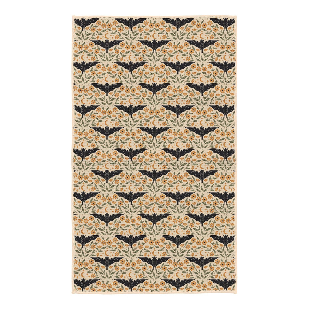 Bats & Blooms Halloween - Kitchen Tea Towel - Trek Light