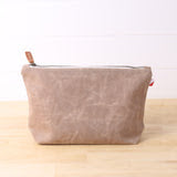 Waxed canvas zipper pouch