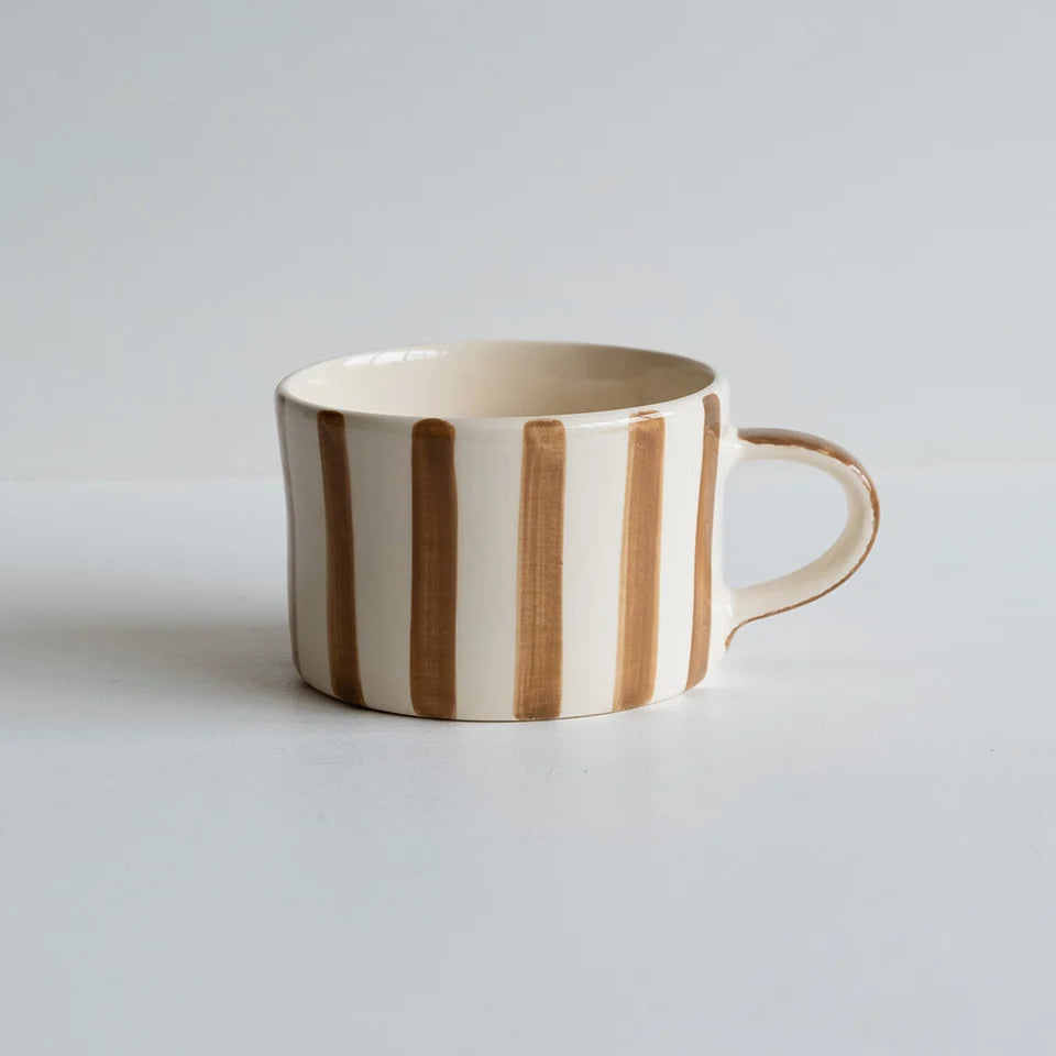 Candy Stripe Musango Mug - Hand painted, made in Portugal